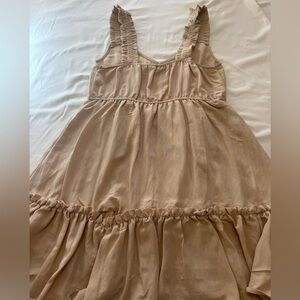 Blu Pepper Tan Ruffle Strap Maxi Dress